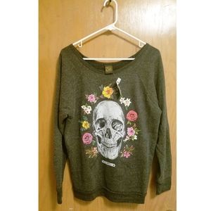 Obey Flower Skull Pullover Sweatshirt